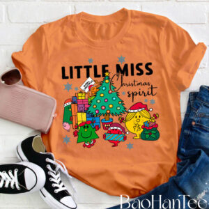 Cute Christmas Shirts BaoHanTee, Little Miss Christmas Spirit T-Shirt