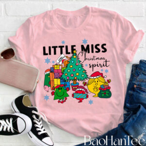 Cute Christmas Shirts BaoHanTee, Little Miss Christmas Spirit T-Shirt