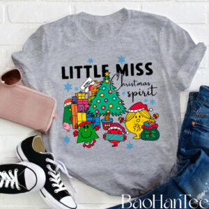 Cute Christmas Shirts BaoHanTee, Little Miss Christmas Spirit T-Shirt