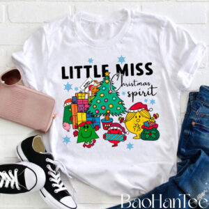 Cute Christmas Shirts BaoHanTee, Little Miss Christmas Spirit T-Shirt