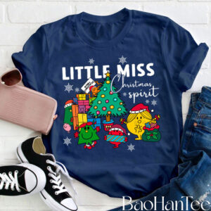 Cute Christmas Shirts BaoHanTee, Little Miss Christmas Spirit T-Shirt