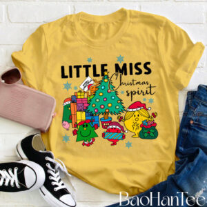 Cute Christmas Shirts BaoHanTee, Little Miss Christmas Spirit T-Shirt