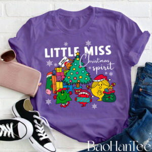 Cute Christmas Shirts BaoHanTee, Little Miss Christmas Spirit T-Shirt