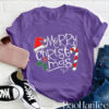 Festive Merry Christmas T-Shirt with Candy Cane and Santa Hat - BaoHanTee