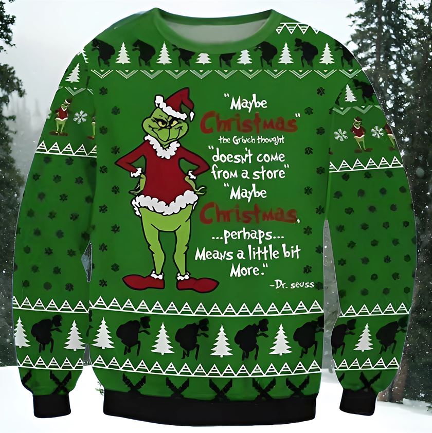 Grinch Ugly Christmas Sweater Grinch Sweaters BaoHanTee