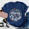 Ho Ho Merry Christmas T-Shirt – Holiday Wreath and Ornament Design by BaoHanTee