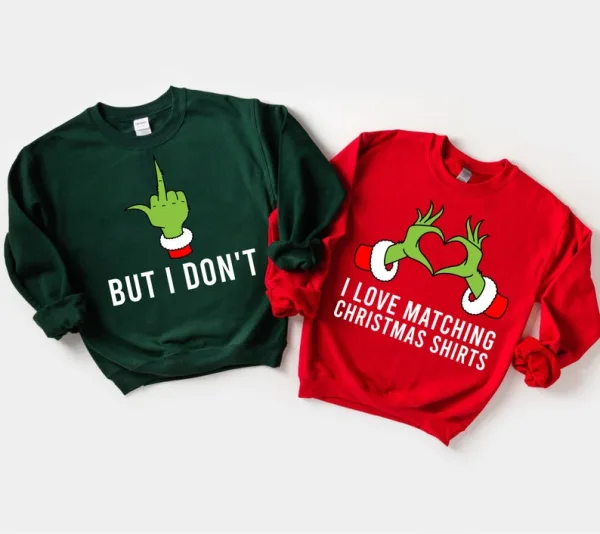 I Love Matching Christmas Shirt, But I Don't T-shirt, Christmas Couple Matching T-shirt