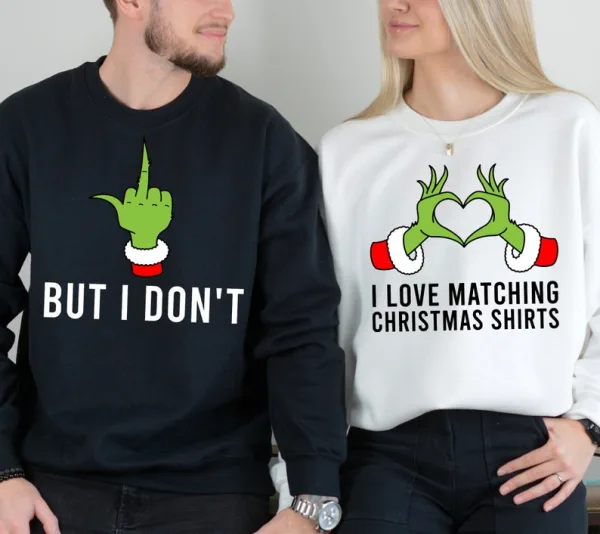 I Love Matching Christmas Shirt, But I Don't T-shirt, Christmas Couple Matching T-shirt