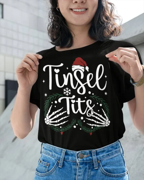 Jingle Balls - Tinsel Tits Shirt BaoHanTee - Funny Christmas Shirts For Couples