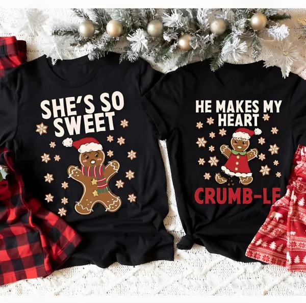 She's So Sweet, He Makes My Heart, Funny Couples Christmas Shirts