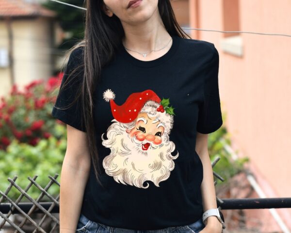 Women's Christmas Shirts BaoHanTee, Retro Santa Shirt, Vintage Christmas Shirt