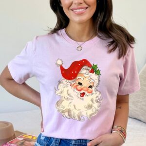 Women's Christmas Shirts BaoHanTee, Retro Santa Shirt, Vintage Christmas Shirt