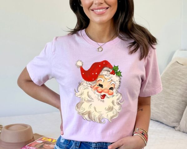 Women's Christmas Shirts BaoHanTee, Retro Santa Shirt, Vintage Christmas Shirt