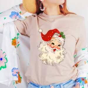 Women's Christmas Shirts BaoHanTee, Retro Santa Shirt, Vintage Christmas Shirt