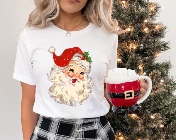 Women's Christmas Shirts BaoHanTee, Retro Santa Shirt, Vintage Christmas Shirt