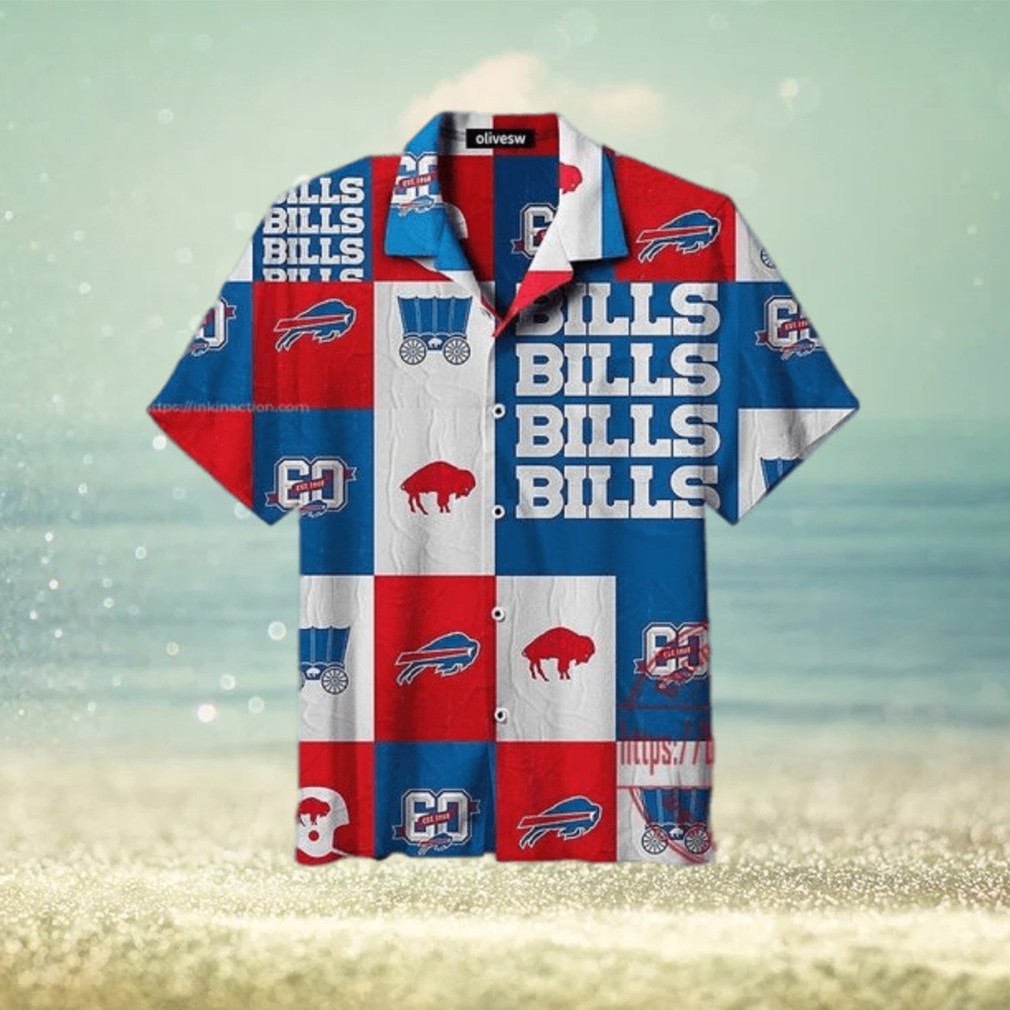 Buffalo Bills NFL Logo Collection Plaid Pattern Hawaiian Shirt