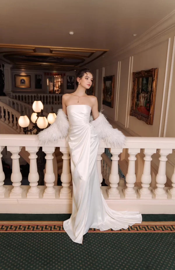 BaoHanTee Custom Calista White Bridal Gown Dress - Image 2