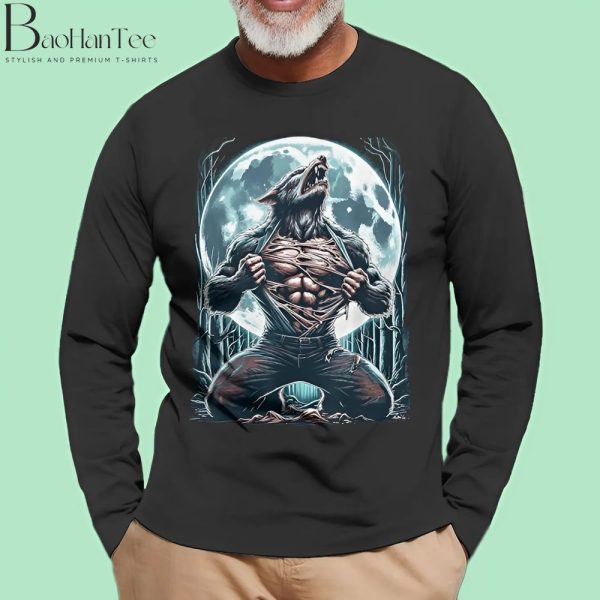 Werewolf Ripping Shirt, Wolf Ripping T-Shirt, Tortured Wolf Man Werewolf Ripping Clothes in Frustration Shirt, Wolf Ripping Shirt