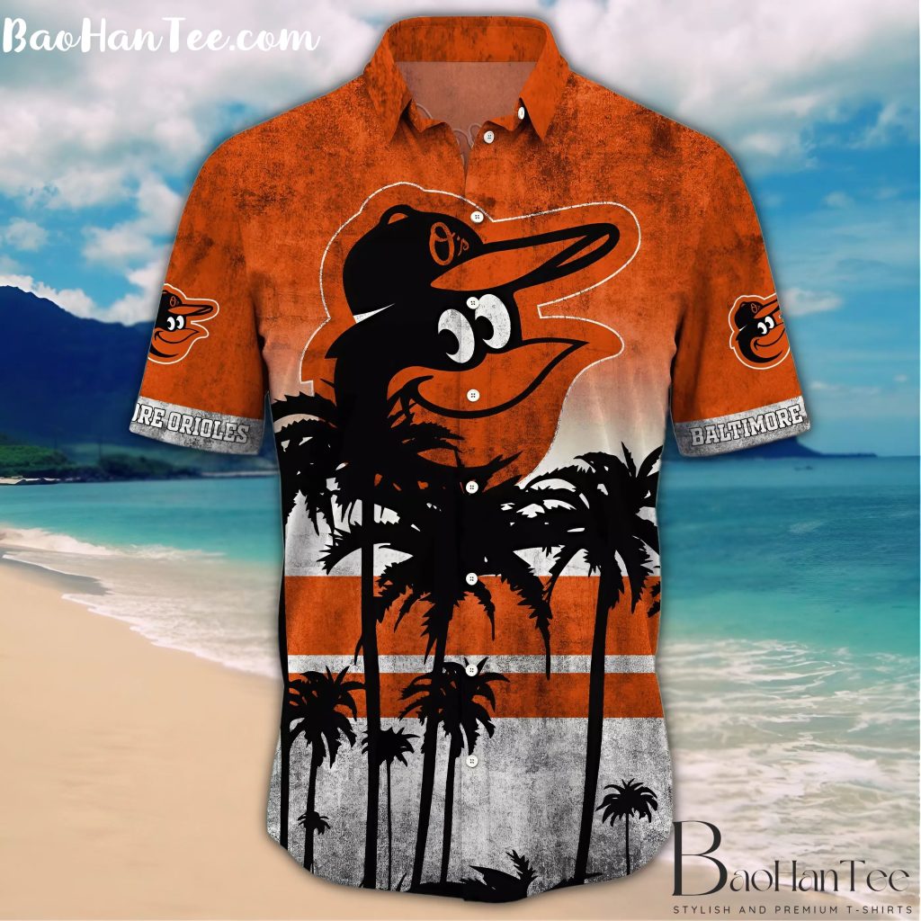 Baltimore Orioles Palm Beach Sunset Hawaiian Shirt