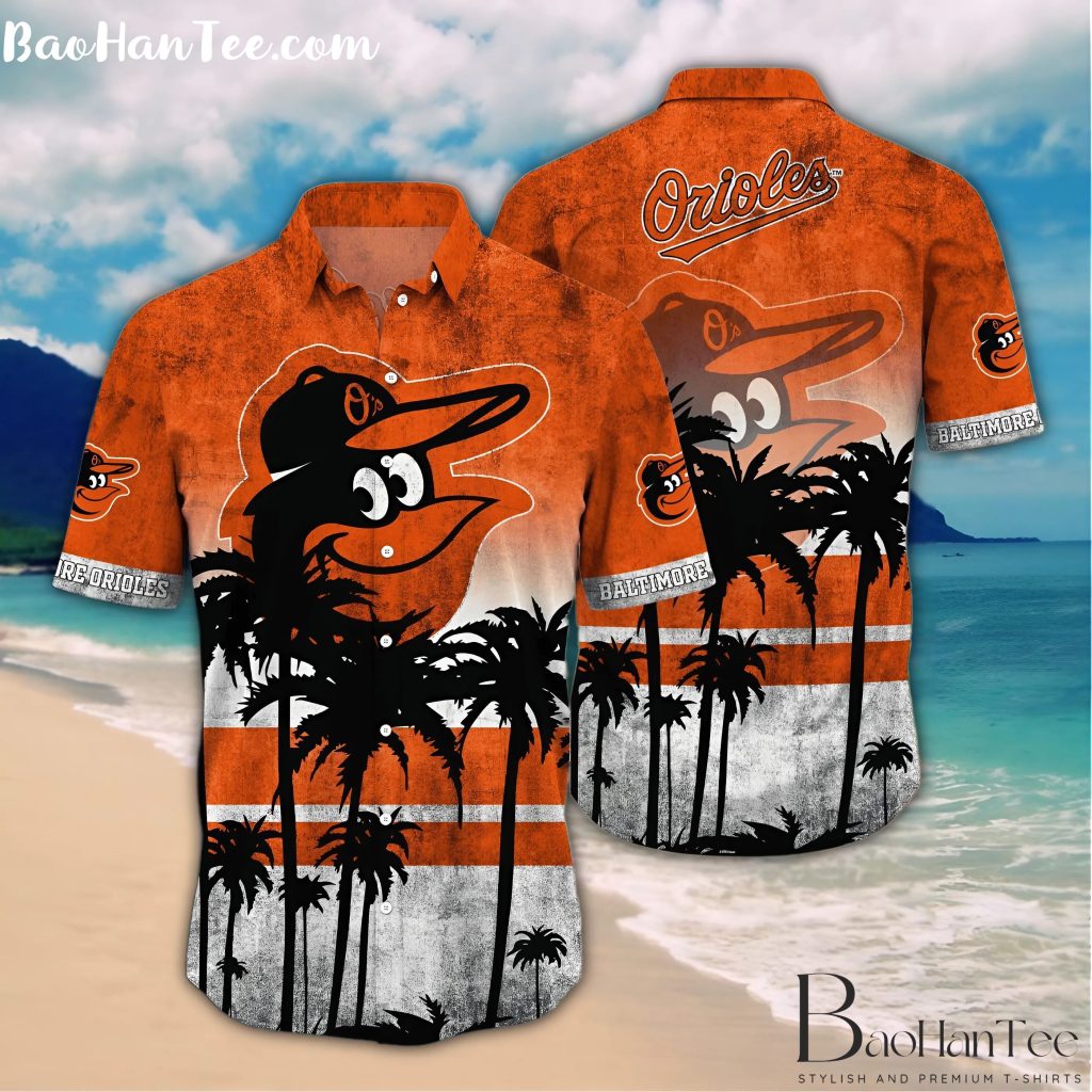 Baltimore Orioles Palm Beach Sunset Hawaiian Shirt