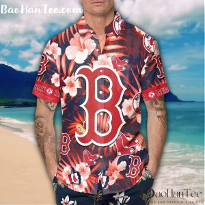 Boston Red Sox Floral Logo Hawaiian Shirt