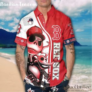 Boston Red Sox Skeleton Style Hawaiian Shirt