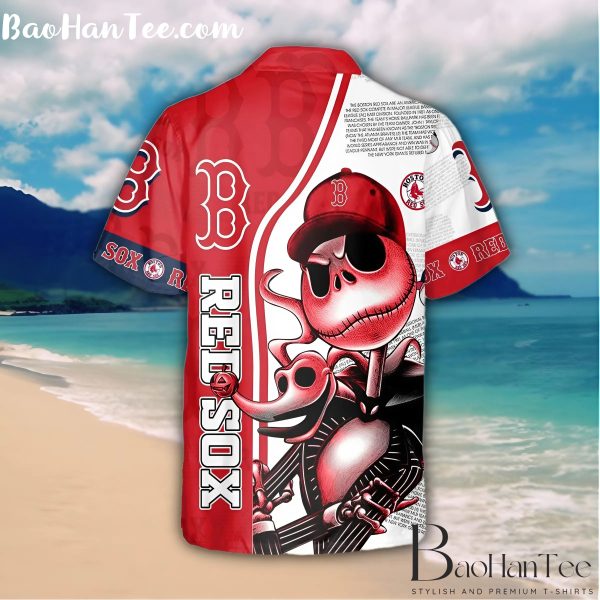 Boston Red Sox Skeleton Style Hawaiian Shirt