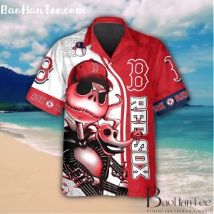 Boston Red Sox Skeleton Style Hawaiian Shirt