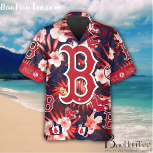 Boston Red Sox Floral Logo Hawaiian Shirt