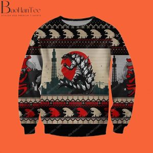 Godzilla Ugly Christmas Sweater - Funny Godzilla Christmas Sweater - Godzilla Ugly Sweater