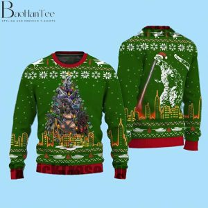 Godzilla Ugly Christmas Sweater - Funny Godzilla Christmas Sweater - Godzilla Ugly Sweater