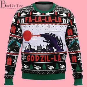 Godzilla Ugly Christmas Sweater - Funny Godzilla Christmas Sweater - Godzilla Ugly Sweater