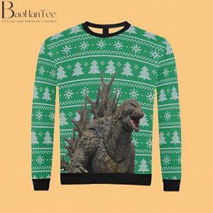 Godzilla Ugly Christmas Sweater - Funny Godzilla Christmas Sweater - Godzilla Ugly Sweater