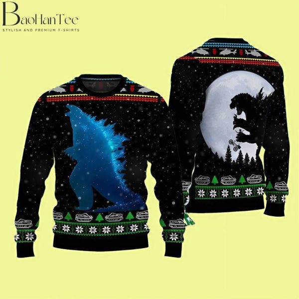 Godzilla Ugly Christmas Sweater - Funny Godzilla Christmas Sweater - Godzilla Ugly Sweater