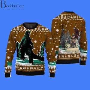 Godzilla Ugly Christmas Sweater - Funny Godzilla Christmas Sweater - Godzilla Ugly Sweater