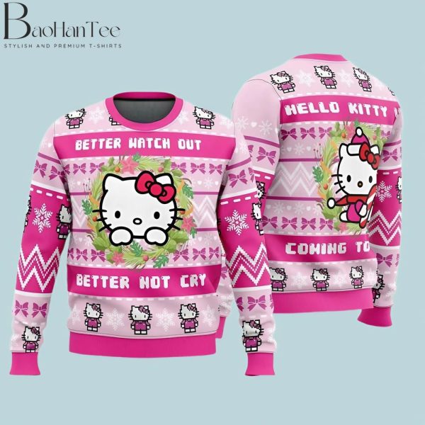 Hello Kitty Ugly Christmas Sweater – Funny Hello Kitty Christmas Sweaters