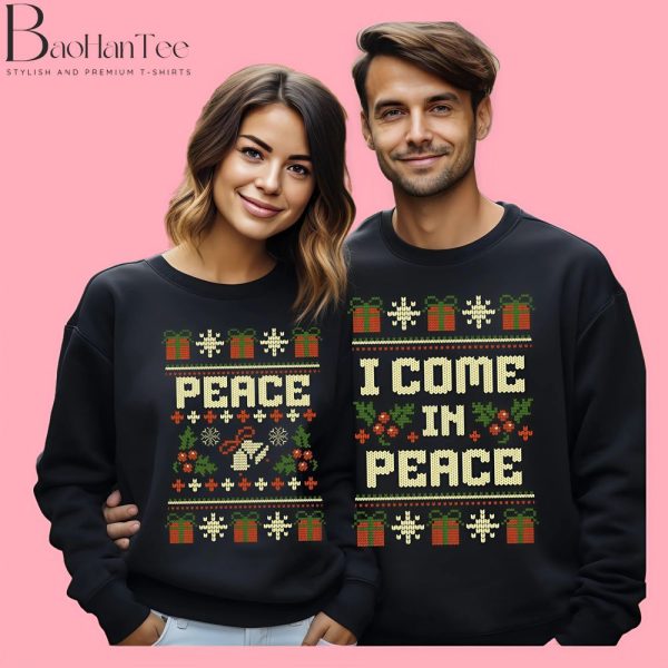 I Come In Peace Ugly Christmas Sweater for Couples