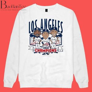 Los Angeles Dodgers Cartoon League Champions Caricatures Signature Mlb Shirt