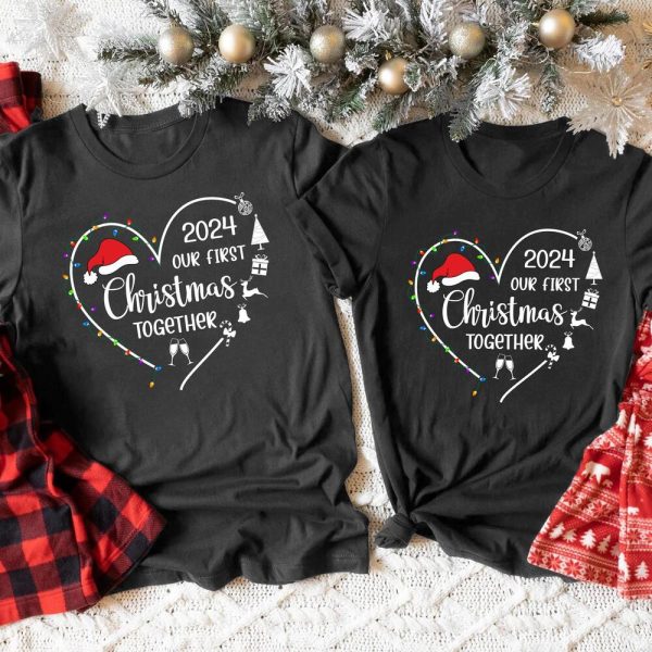 Our First Christmas Together Shirt for Couples - Couples Matching Christmas Tshirts