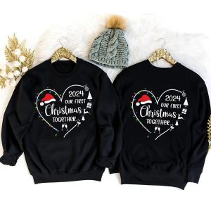 Our First Christmas Together Shirt for Couples - Couples Matching Christmas Tshirts