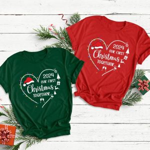 Our First Christmas Together Shirt for Couples - Couples Matching Christmas Tshirts