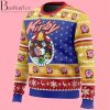 Pink Puff Kirby Ugly Christmas Sweater with Festive Patterns and Retro Design