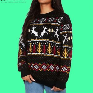 Reindeer Ugly Christmas Sweater - Funny Couples Ugly Christmas Sweater