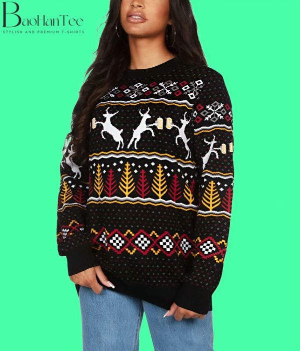 Reindeer Ugly Christmas Sweater - Funny Couples Ugly Christmas Sweater