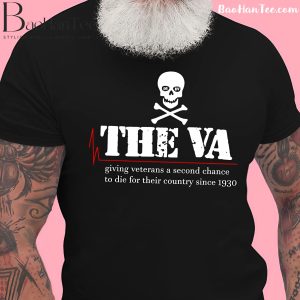 Skull The VA T-Shirt with dark humor and bold graphic criticizing veterans’ affairs