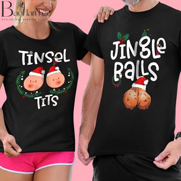 Funny Chest and Nuts Matching T-shirt - Cute Christmas Shirts Couples