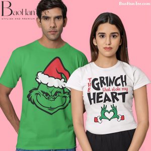 Green and white Grinch Christmas T-Shirts for couples - The Grinch That Stole My Heart