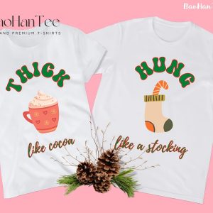 Holiday Couple Shirts with Cocoa and Stocking Themes