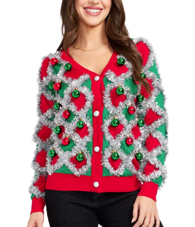 Women's Tacky Tinsel Cardigan Sweater